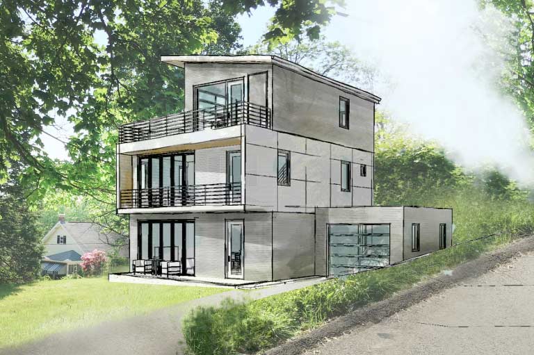 3D Rendering of custom home construction